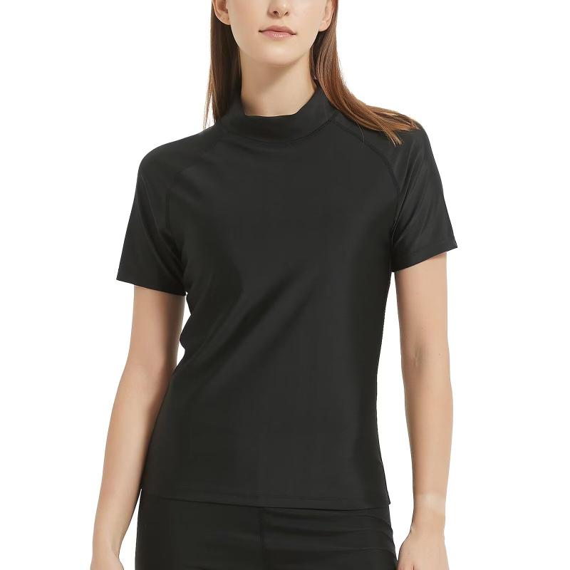 [Nesseo] ラッシュガード 半袖 レディース 水着 スイムウェア 水陸両用 スイム シャツ 紫 ...