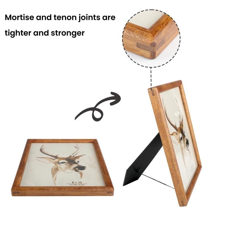 icheesday木製の写真フレーム 2個セット、5 x 7インチ、鹿の絵柄（13x18cm）