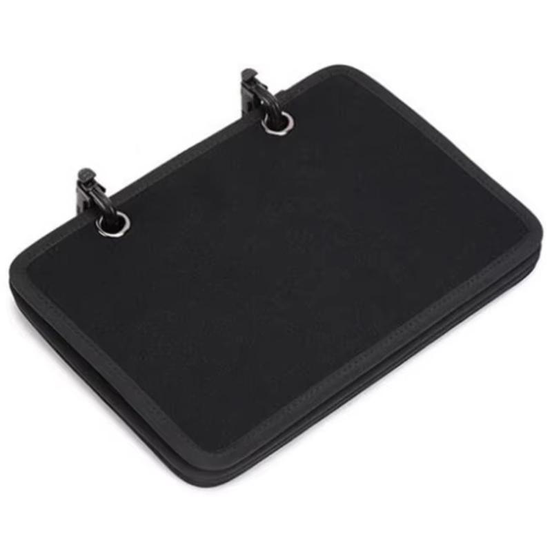 ルボナリエ ワッペン アルバム 両面 4枚 8ページ 刺繍パッチ収納 ベルクロ (ブラック)