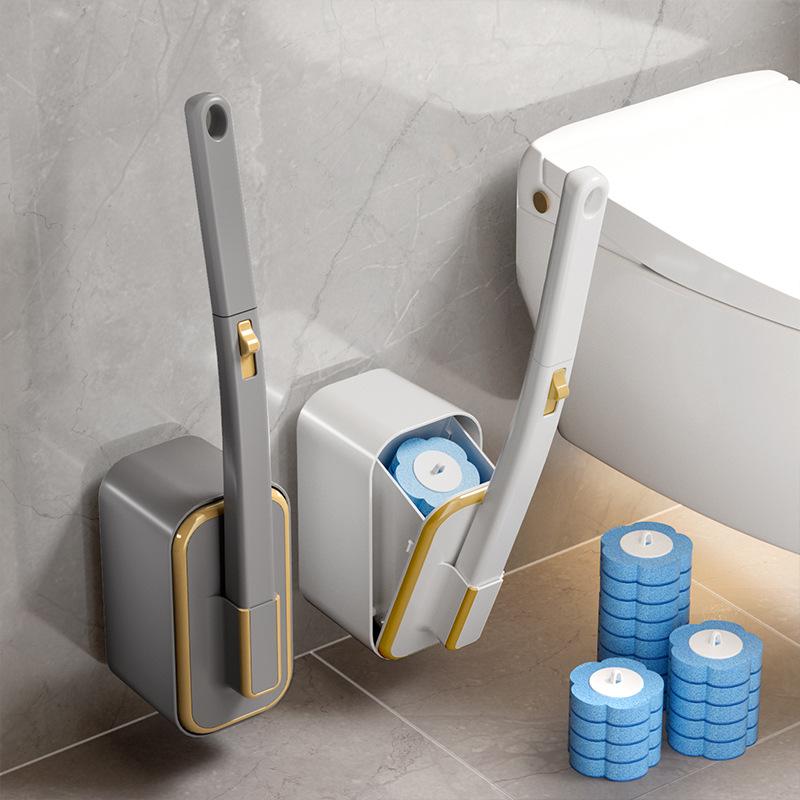 トイレブラシ 壁掛け 長柄 セット プラスチック 掃除用品 浴室 バス用品 トイレ掃除 ホワイト グレー