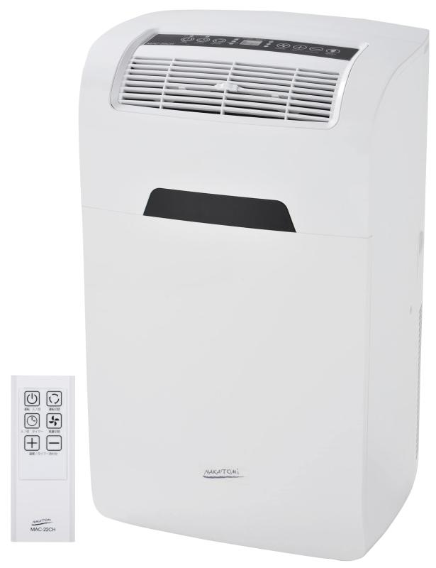 【工事不要】ナカトミ(NAKATOMI) スポットクーラー ポータブルエアコン(冷房/暖房) エアコン 年中使える 温風機能 除湿機能 冷房5-8畳 ノンドレン キャスター付き ポータブルクーラー MAC-22CH ホ