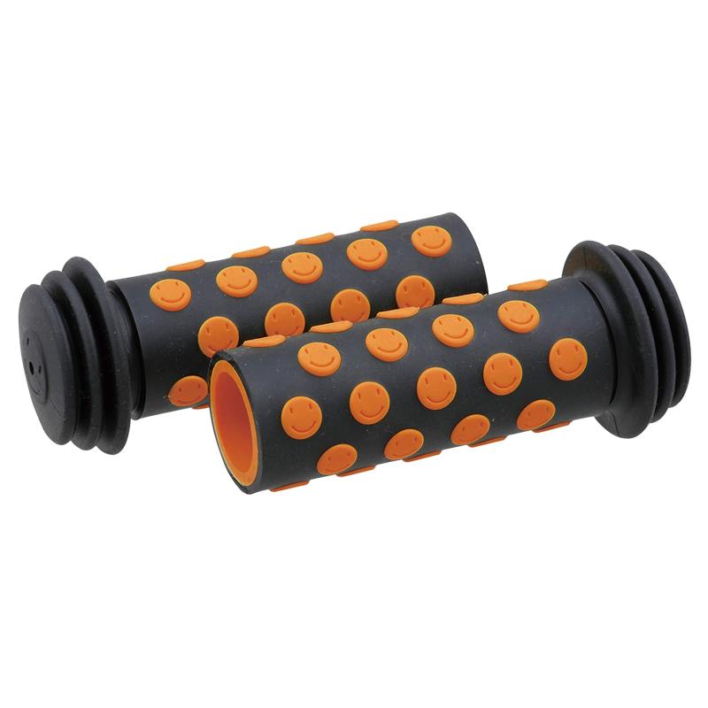 I live(アイリブ) 自転車 グリップ [Iliveスマイルキッズグリップ] 左右セット ブラック/オレンジ