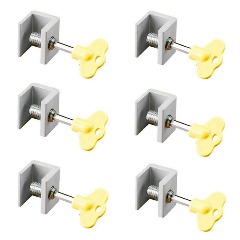 Granmagazz 6個 窓 ロック 安全ロック 窓サッシストッパー 補助錠 防犯対策 事故防止 換気 二重施錠 専用工具付き 調整可能 簡単にインストール シルバー