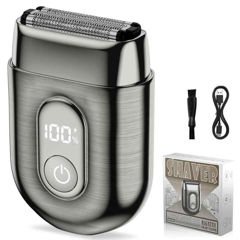 EchoByte 往復式電動シェーバー メンズ ひげそり フローティング3枚刃 乾湿両用 IPX7防水仕様 髭剃り 低振動＆静音設計 電気シェーバー コンパクト設計 LED残量表示 Type-C急速充電 ワンタッチロ