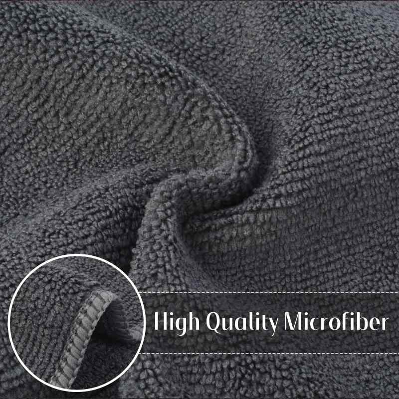 SINLAND マイクロファイバー クリーニングクロス 業務用タオル キッチン 掃除 洗車 吸水 速乾 クロス 12枚入 グレー