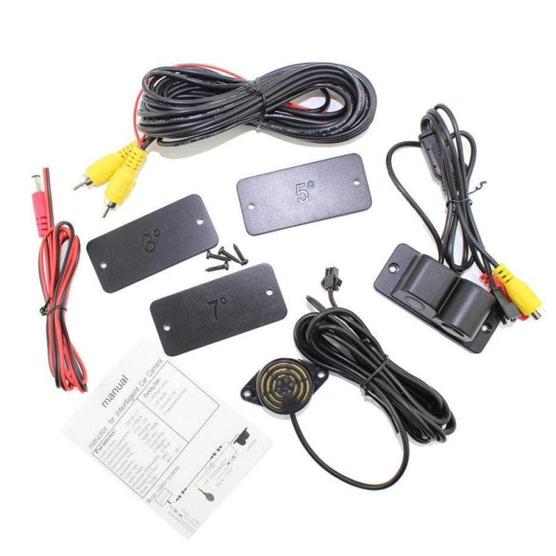 PolarLander車のリアビューカメラ2In1デザインカメラパーキングセンサーキット自動反転バックミラーバックアップパーキングレーダー170度