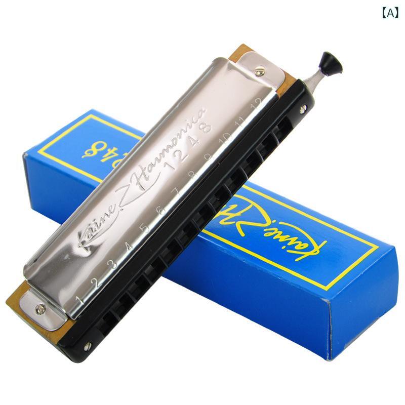 SUPERYOUの楽器 ハーモニカ 半音階 12孔 48音 ステンレス 樹脂 音楽｜アングル2