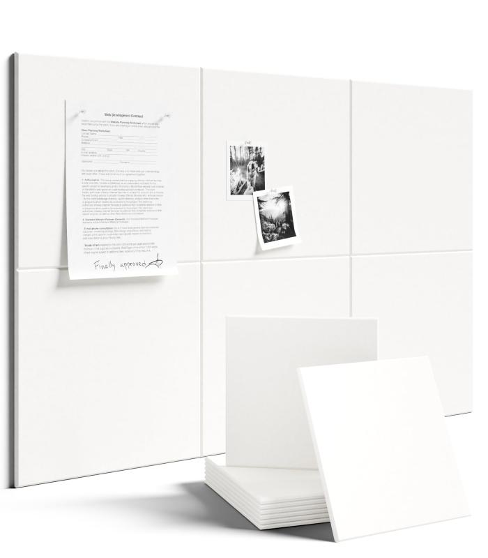 Rakuten - 「壁に貼る 掲示板 60×90cm 6 枚セット」Fluxynara コルクボード代替品 コルクボード 掲示板 ボード DIY オフィス・家庭用 おしゃれな飾り物 強力シール 40 枚付き - ミルキーホワイト