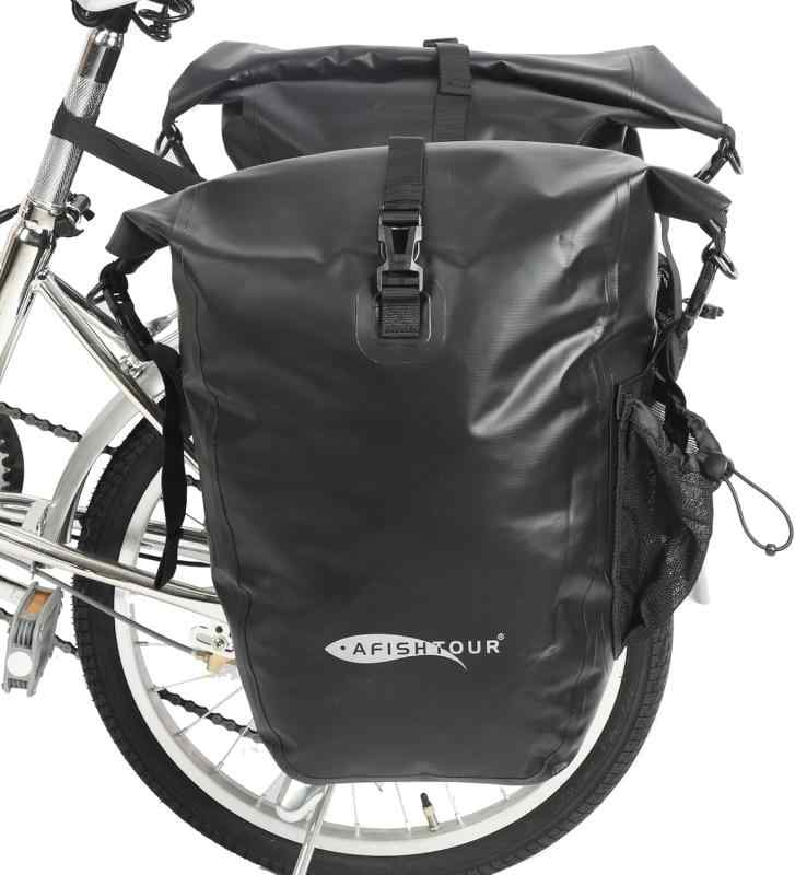 【AFISHTOUR】 防水自転車パニアバッグ - 50L サドルバッグ 自転車リアラック用 - 食料品やノートパソ..