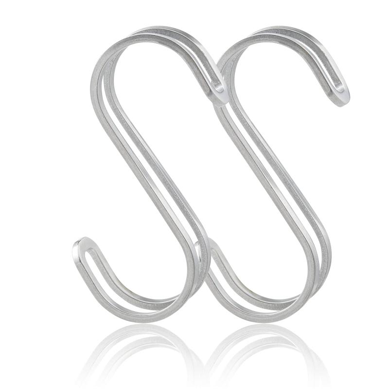 SORO:U ステンレス ダブル S字フック Mサイズ 2個入 (耐荷重7kg) 18-8ステンレス製