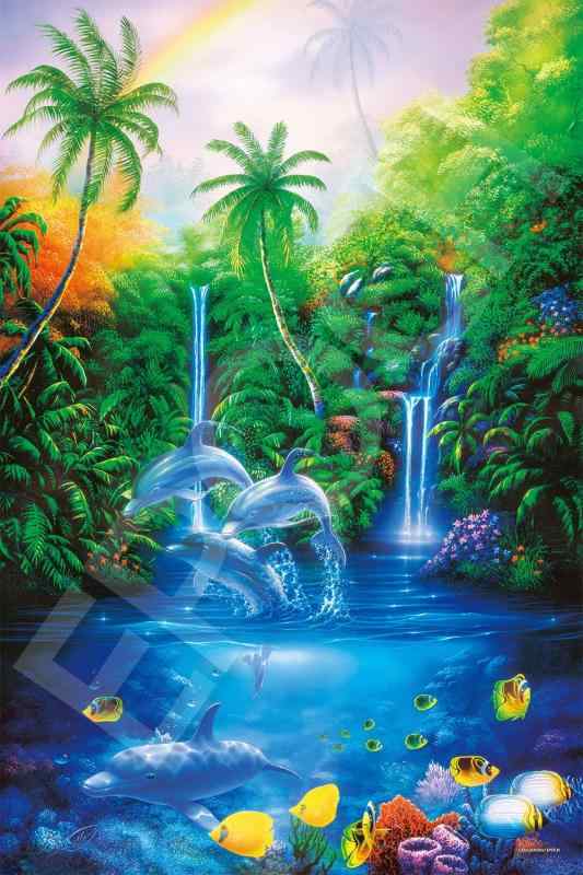 エポック社 2016ベリースモールピース ジグソーパズル イラスト/アート マリンアート パラダイス セレブレーション (50×75cm) 23-724s のり付き ヘラ付き 点数券付き EPOCH