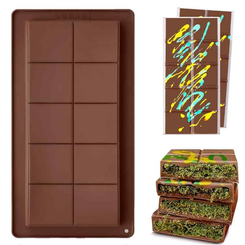 LIKENNY チョコレート型 長方形 食品グレードのシリコンモールド チョコレートバー型 ミルクチョコレー..