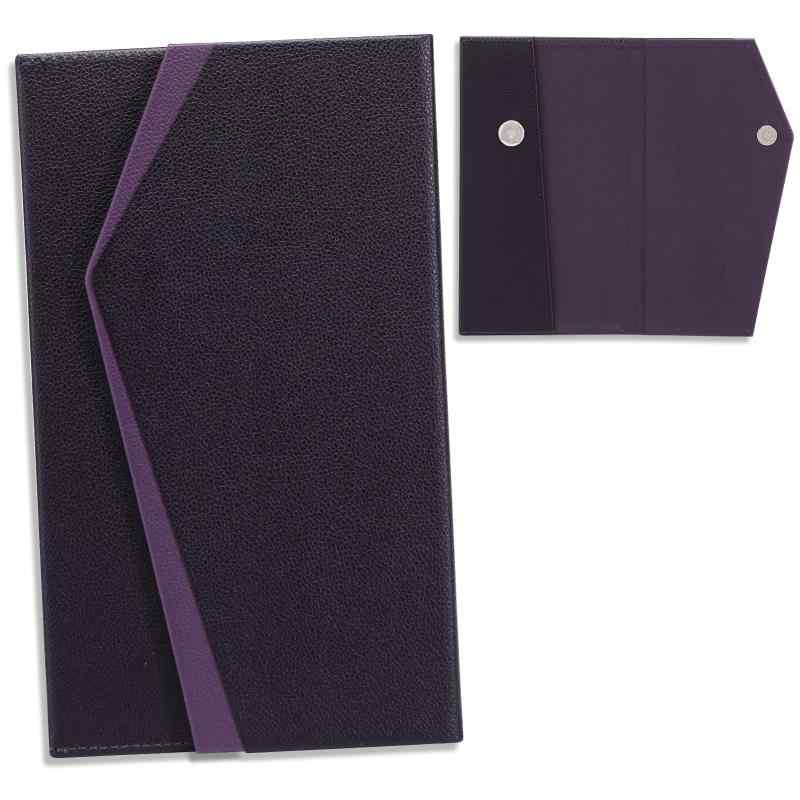 ふくさ 袱紗 慶弔両用 金封 ちりめん 男性 女性 結婚式 お葬式 い レディース メンズ 香典祝儀袋 (レザー) (パープル)