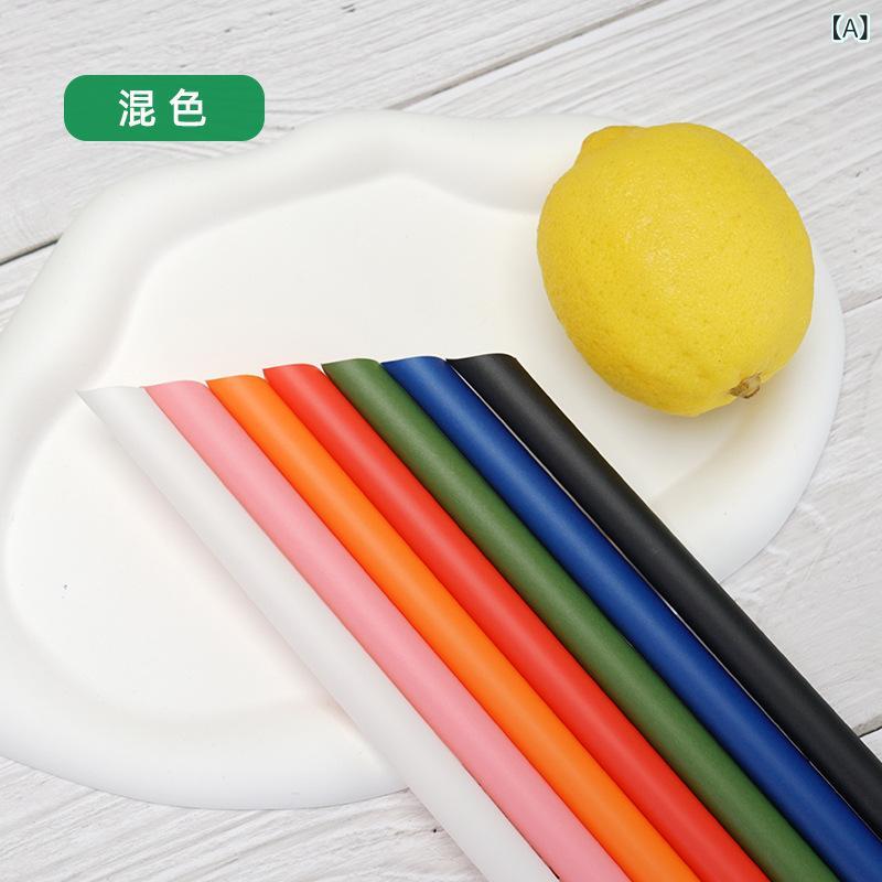ストロー 食品用 直管 混色 黒 緑 12mm 230mm