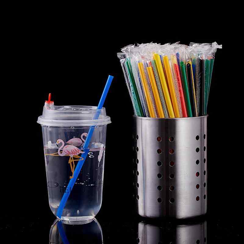 ストロー プラスチック 透明 黒 緑 直管 190-230mm