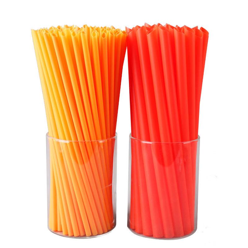ストロー 橙 橘 プラスチック 直管 19cm 23cm 粗 細 1000本 5000本