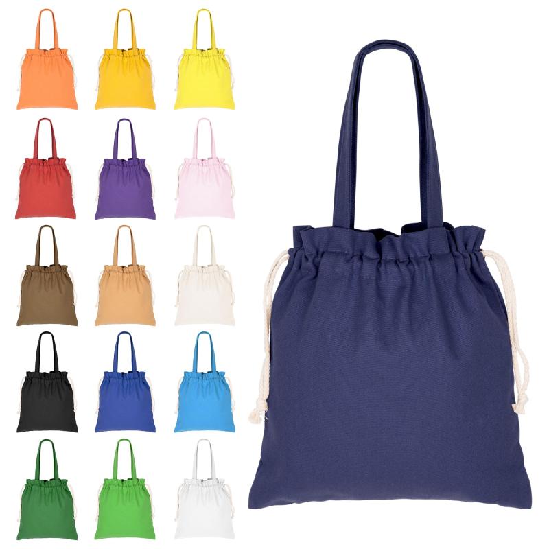 巾着袋 大 無地 巾着 おしゃれ かわいい 【Poco'ce掲載・16色展開・鉄紺】 帆布 きんちゃく袋 大きい ..