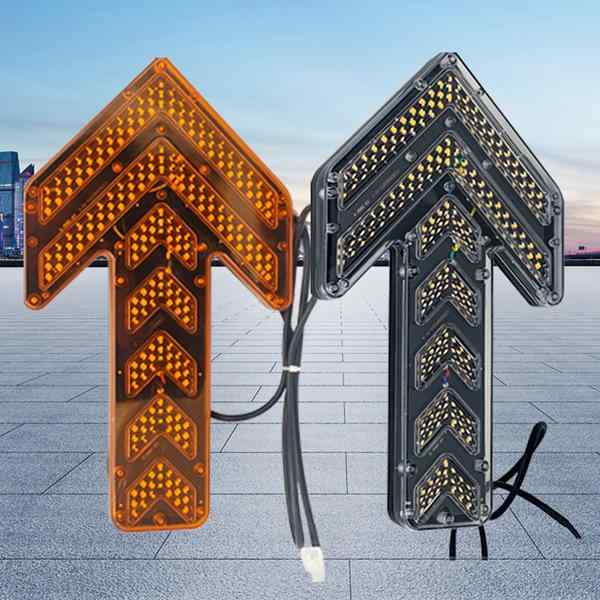 矢印灯 矢印指示灯 LED 方向指示灯 車載 警告灯 矢印 黄色 透明 35cm