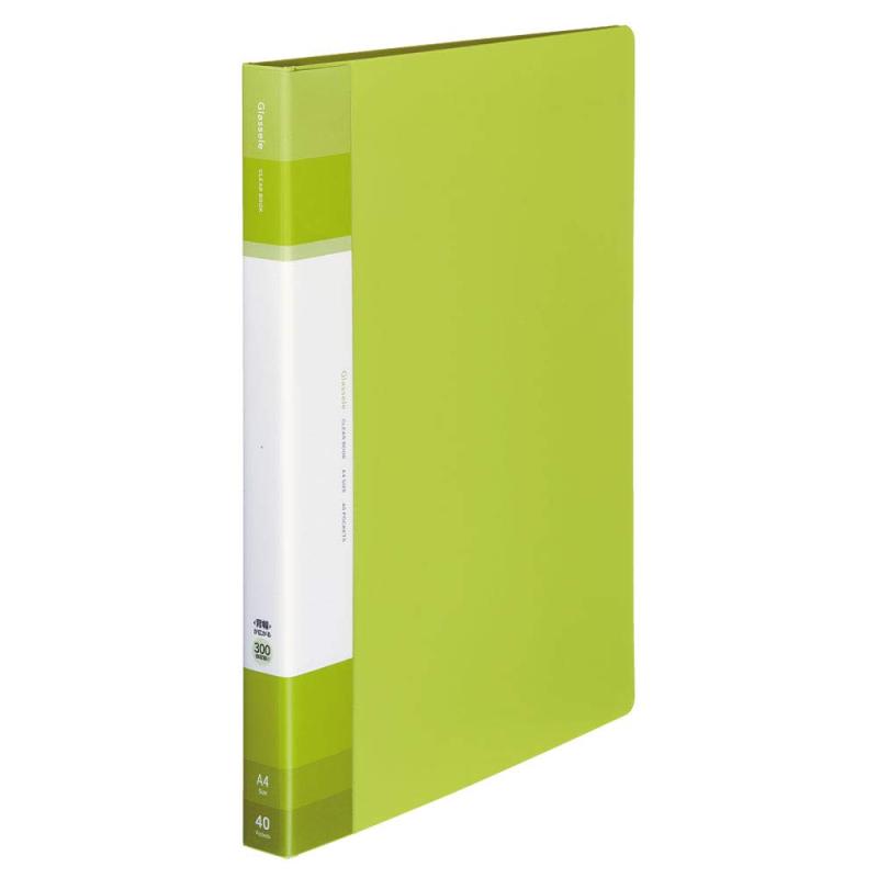 コクヨ(KOKUYO) ファイル クリヤーブック グラッセル 固定式 A4 40枚 ライトグリーン ラ-GLB40LG