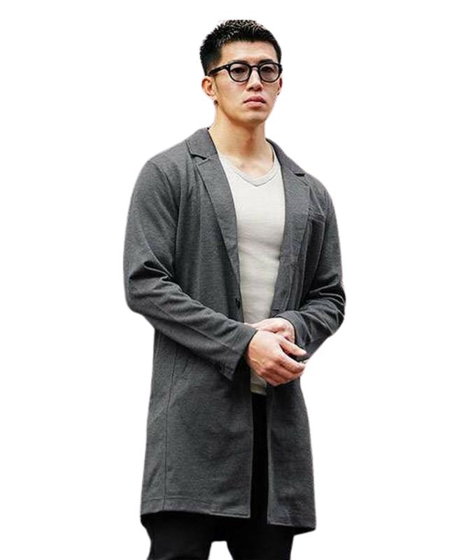 [サムディフ] ポンチチェスターコート 【上質な軽快チェスター】 チェスターコート メンズ 薄手 スプリングコート オータムコート 細身 スリム ストレッチ ロングコート 秋物 春物 L チャコ