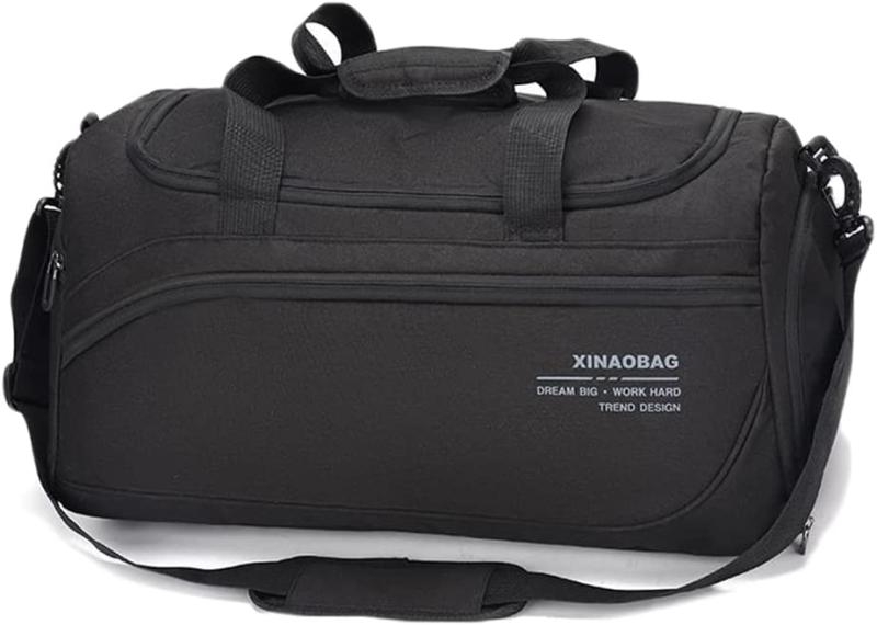 [Manatsulife]スポーツバッグ メンズ ジムバッグ ダッフルバッグ 大容量 2way ボストンバッグ シューズ収納 乾湿分離 撥水 超軽量 修学旅行 機内持込 旅行バッグ B0906 (ブラック)