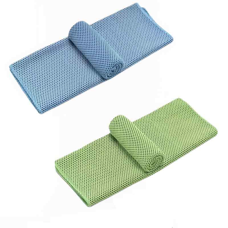 冷感 タオル クール 冷却タオル 2枚セット 80×30cm 超軽量 スポーツ ヨガ ゴルフ ジム 登山 運動 吸水..