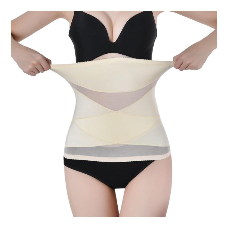 [aninako] 腹巻き ウエストニッパー コルセット 加圧ベルト レディース 夏 通気性 超薄型 男女兼用 下着加圧 おなか 引き締め (肌色, XL)