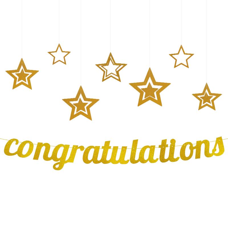 HaHaHa 【当店オリジナルフォント】おめでとう Congratulations 記念日 お祝い レターバナー 飾り ガーランド 入学式 卒業式 結婚式 婚約祝い 昇進祝い 退職祝い 妊娠パーティー 発表会パーテ