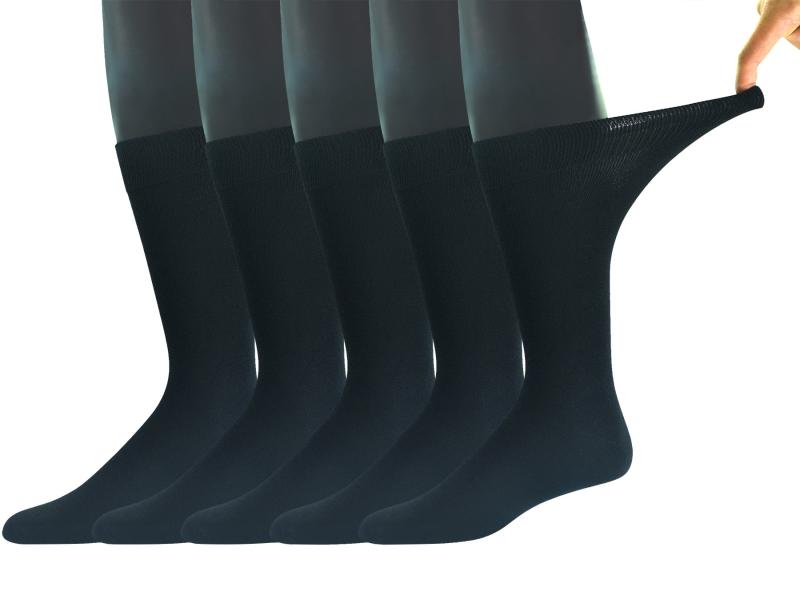 [Yomandamor]メンズ クルーソックス ビジネスソックス 丈夫なブラックカラーのメンズソックス 5足組