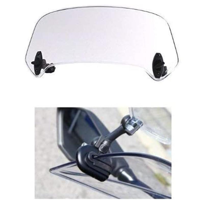 ZCJSZP 汎用 110mm*280mmウインドシールド 調整可能なクリップオートバイ延長フロントガラス 調節可能なクリップオンスクリーンのフロントガラスの風防ガラスのスポイラー空気ディフレクター