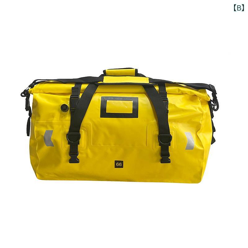 モーターサイクル 防水 バックパック 66L 黒 緑 黄色