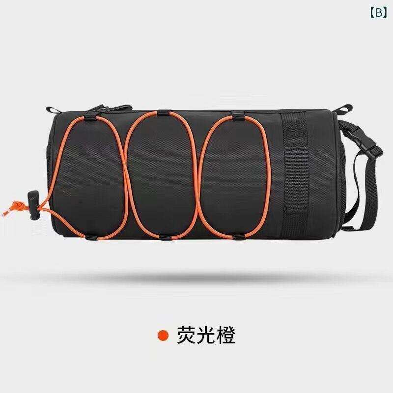 自転車 バッグ メンズ レディース 黒 橙 黄 防水 円筒 容量 5L 収納 アウトドア サ...