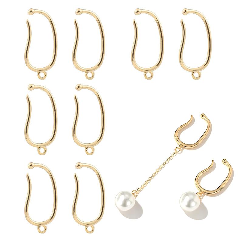 nalaina イヤーカフパーツ (8個入り) レディース イヤーカフ イヤーカフス 耳の穴のない 14KG コーティング アレルギー対応 DIY材料 手作り素...