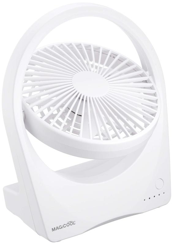 マイファンポータブル 小型扇風機 小型 卓上 薄型ファン 3Way電源 乾電池 充電 USB 風量5段階調節 超微風モード サーキュレーターモード搭載 オフィス アウトドア 大作商事 MP1PW ホワイト