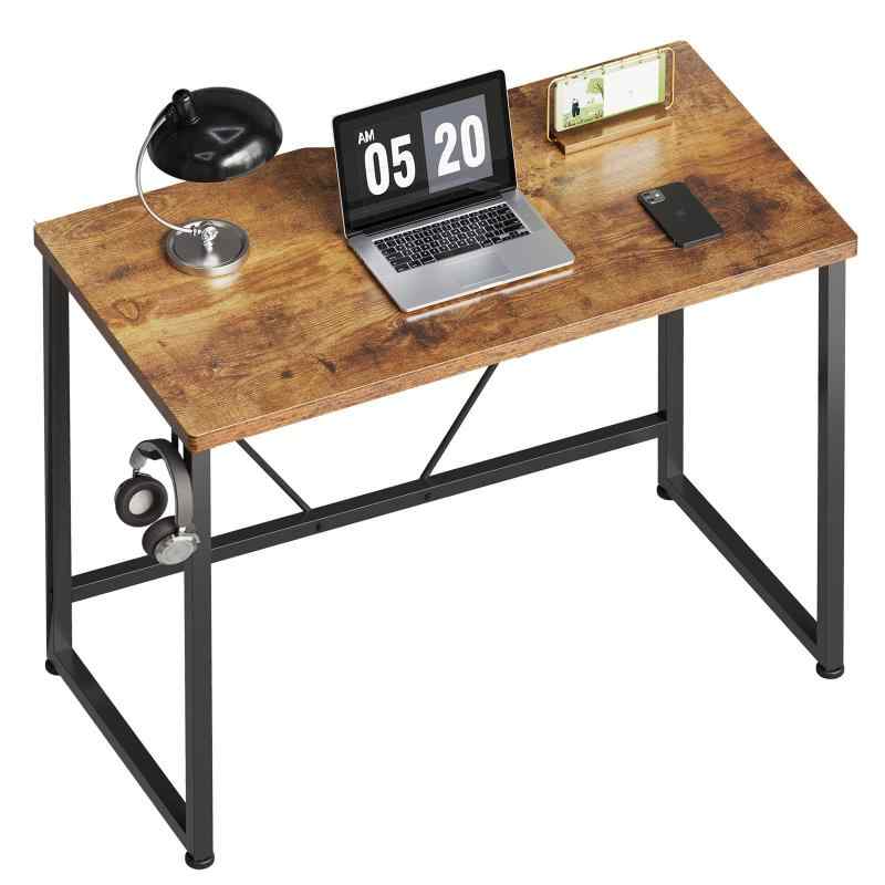 Maihail デスク 机 作業机 pcデスク 勉強机 desk 桌子 パソコンデスク ゲーミング コンパクト 一人暮らし 家具 table 学習机 小さい ワーク gaming desk 幅80*奥行40cm ビンテージ スチールウッド簡易な