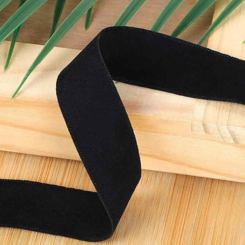 FINGOOO リボン ベロア 両面 幅25mm 黒 可愛い 滑らか生地 入学式 卒業式 ウエディング 結婚式 手芸 髪飾り ベルベットリボン (ブラック 長さ2M)