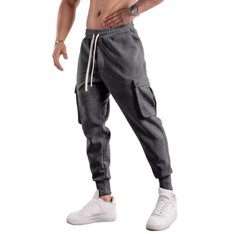 [Kiniety] ジョガーパンツ メンズ トレーニング ウェア 筋トレ フィットネス パンツ スリム 綿 ジムウェア ダークグレーM(4.0)