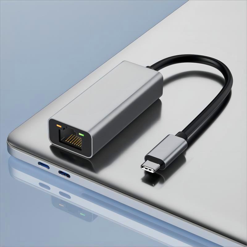 USB LANアダプター 変換器 ネットワーク 変換 アダプター 高速 ギガビット ノートパソコン 接続 グレー アルミ合金 軽量 コンパクト