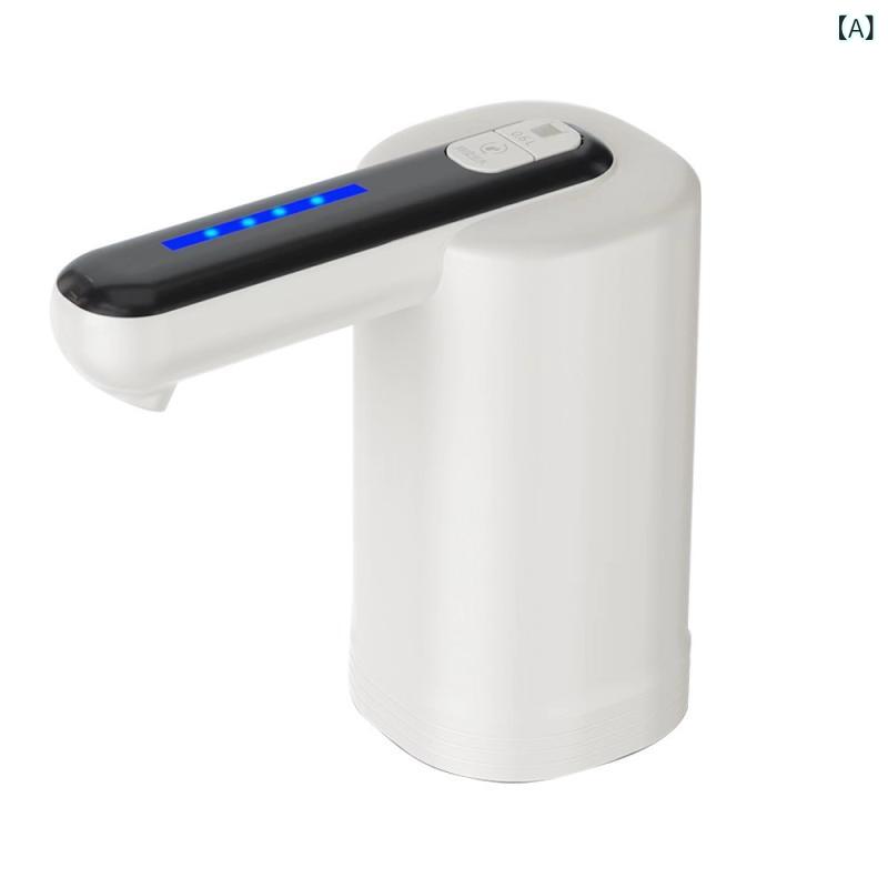 SUPERYOUのウォーターディスペンサー 自動 上水器 電動 ミニ プラスチック ホワイト ブラック コードレス 家庭用 タイプC充電 ダブルポンプ 定量｜アングル2