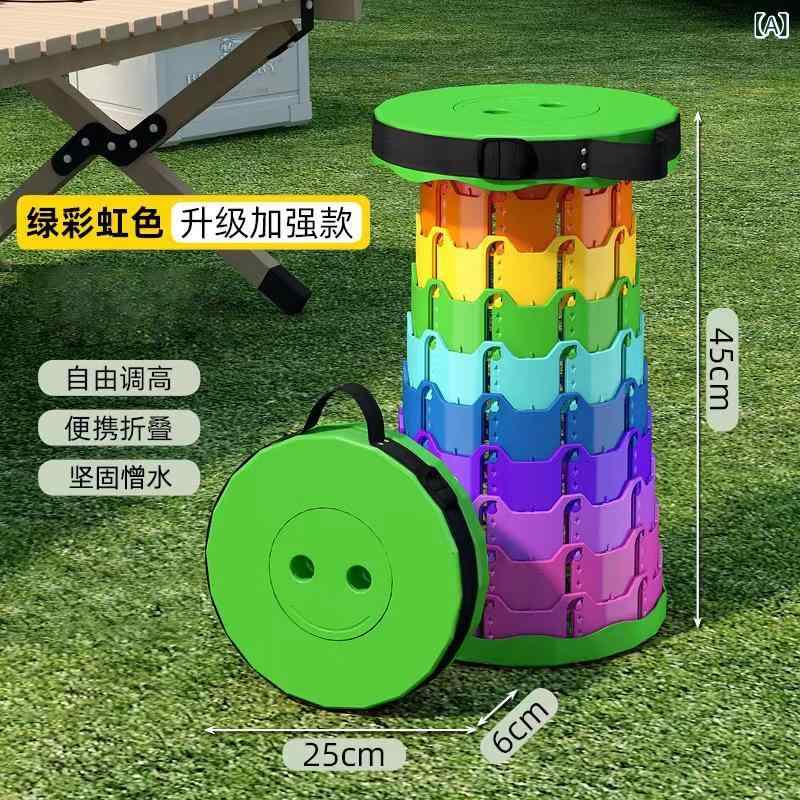 SUPERYOUのアウトドア 折りたたみ チェア プラスチック 軽量 ポータブル 伸縮 キャンプ 釣り 旅行 列車 緑 青 赤｜アングル2