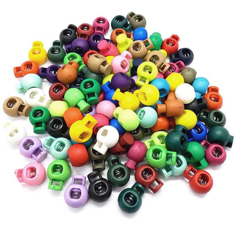 [LIANHATA] コードストッパー コードロック 50個入り 丸形 ゴム調整バックル スプリング紐止め アウトドア用 リュックサック 衣類 運動服など 交換 補修用 プラスチック (カラフル)(3)