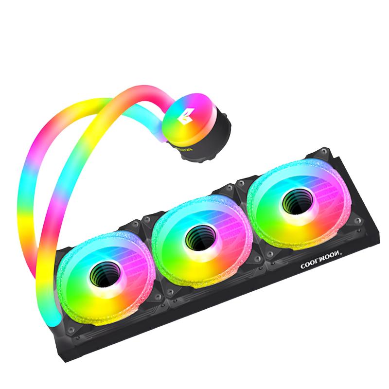 【スモールラボ】COOLMOON ホースLED 簡易水冷クーラー 360 mm CPUクーラー LED ARGB 5v 3pin LGA1700/..