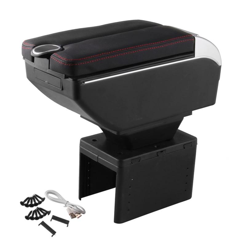 Sporacingrts アームレスト 肘掛け コンソールボックス アームレスト収納ボックス 汎用 7つUSB充電ポー..