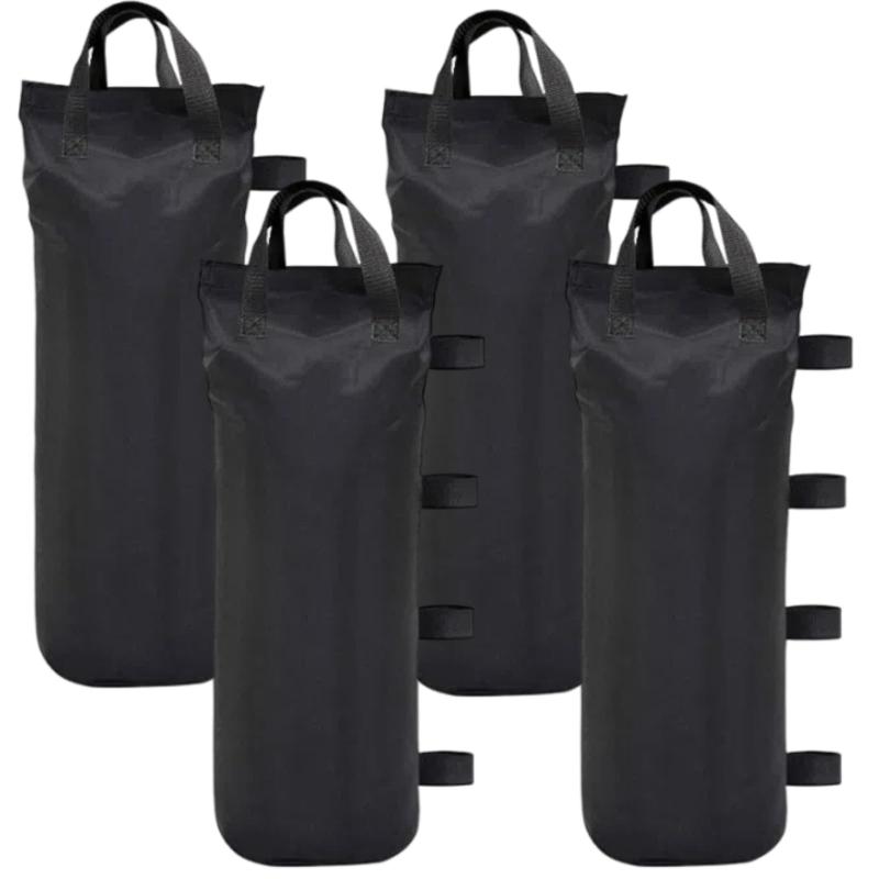 KALOLINNA ウェイトバッグ テント タープ 砂袋 4個セット 重し袋 固定用 タープテント用 テント用砂袋 キャンプ 固定用具 ビーチパラソル 固定 重り 重し袋 強風対策 (ブラック4点セット)