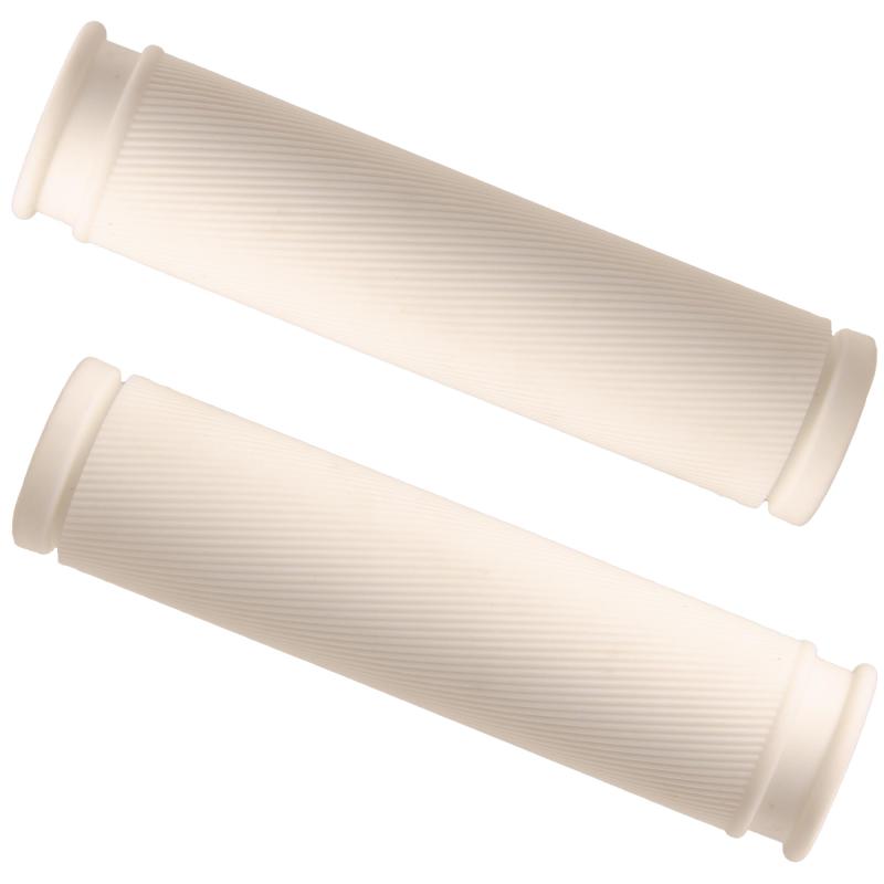 自転車用 ハンドル グリップ マウンテンバイク クロスバイク対応 滑り止め ゴム製 ホワイト