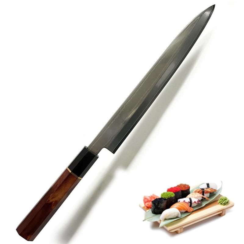 240mm 柳刃包丁67層ダマスカス黒檀 白水牛八角柄　刺身包丁 和包丁# 240mm 柳刃包丁67層ダマスカス黒檀 白水牛八角柄 刺身包丁 和包丁#