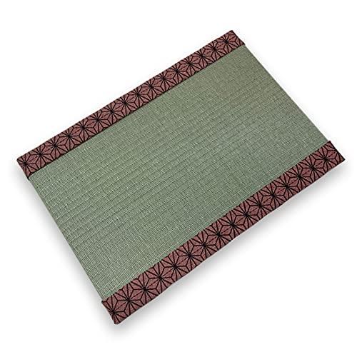 和楽美 ミニ畳 飾り畳 飾り台 人形台座 フィギア台座 (麻の葉桃, 中サイズ25cm×17cm（厚み1.5cm）)