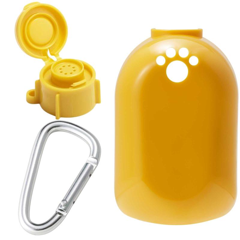 Rakuten - 伊勢藤(ISETO) ペットボトル用キャップ おでかけ給水器&マナーキャップ カラビナ付き イエロー 日本製 犬の散歩に おしっこ洗浄 植物 散水 目印 ワンタッチ開閉 シャワー 片手 ふた プラス