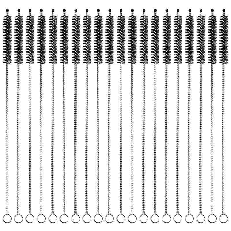 DFsucces ストローブラシ 哺乳瓶ブラシ 極細ナイロン ステンレス製 細いストローの中まで洗えて衛生的 ..