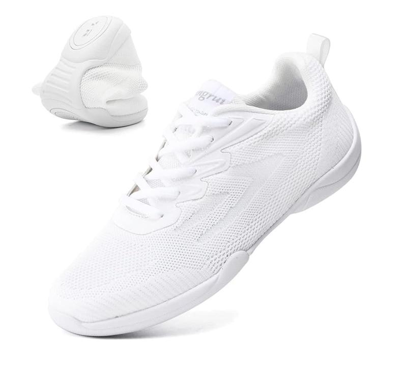 [WUIWUIYU] ダンススニーカー チアシューズ レディース 男の子 女の子 20.0～25.0cm 夏用 ジャズシューズ 社交ダンス ヒップホップ ウォーキング 通勤 通学 体育館 ホワイト 24.5cm